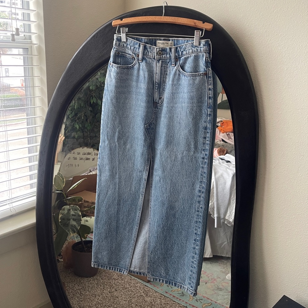 A&F denim maxi skirt